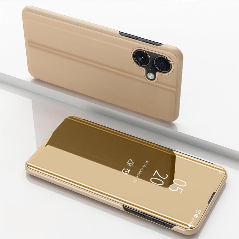 Carcasa genérica compatible con iPhone 15 Pro (color: dorado) con soporte para espejo retrovisor