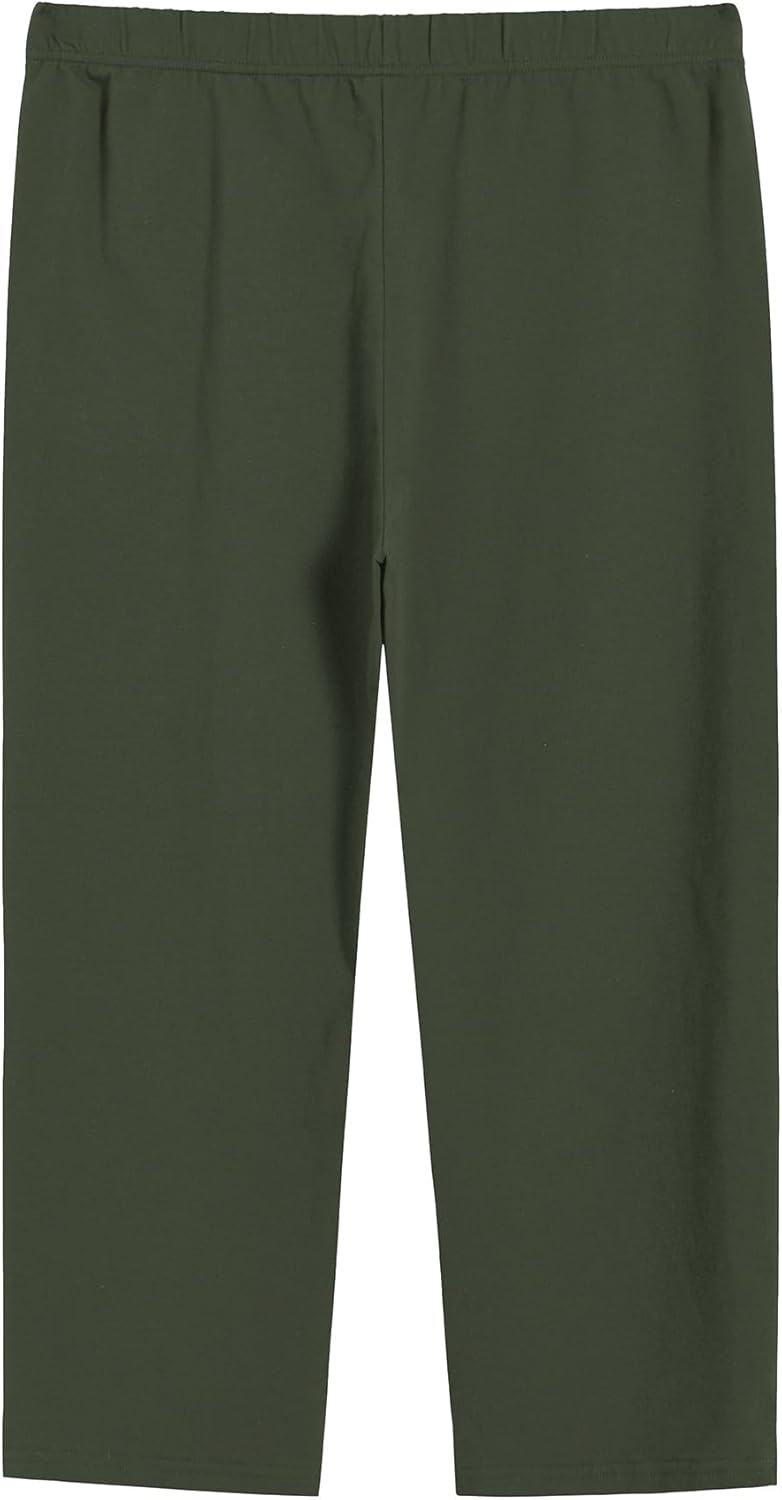 Weintee Women's Plus Size Petite Cotton Pull On Pants with Pockets - Image 4