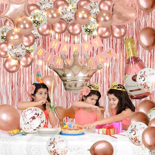 Kit 73 Pçs Balão Decoração Balões Rosa para Festa e Aniversario Arco Desconstruido com Fita 5 Metros