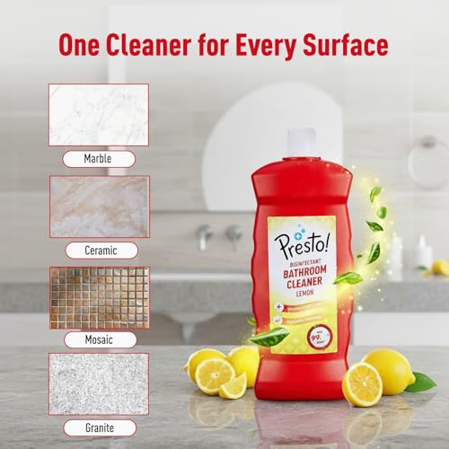 Image of Amazon Brand - Presto! Bathroom Cleaner - 1 L (Lemon, Pack of 2)