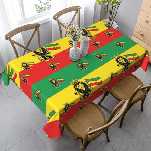 Nappe de table rasto haut de gamme lion de Juda drapeau rasta 137x183 - 2