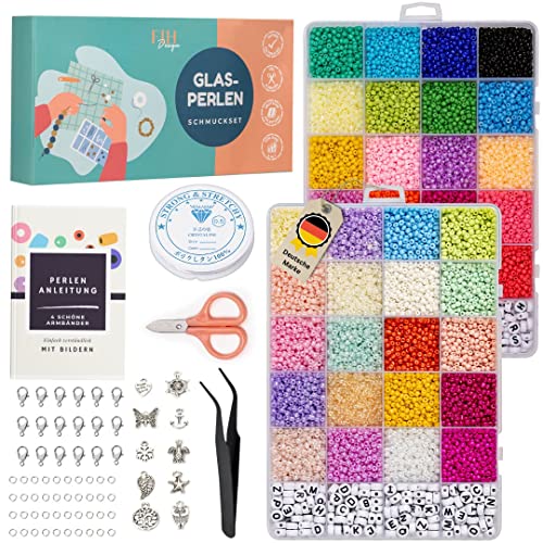 Mini Glasperlen Set Zum Auffädeln – Bunt, Crackle, 4-5 Mm, Mit 0,8 Mm Loch, 1 Strang Ca. 95 Stück