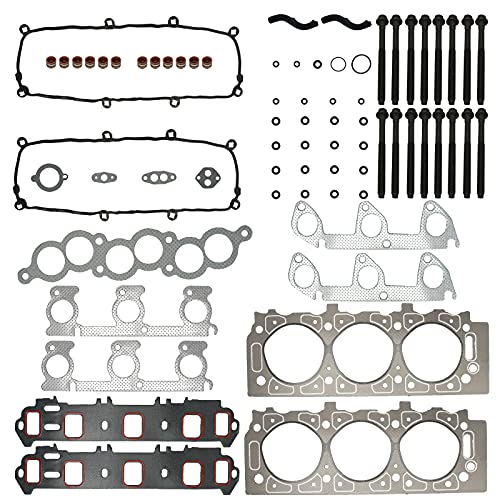 Image of Cylinder Head Gasket Set with Head Bolts Compatible with 1998-2001 Ford Ranger 1998-01 Mazda B3000 Head Gasket Kits 3.0L V6 HS9902PT ES72174