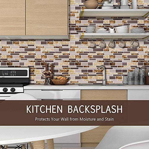 10 Sheets Peel and Stick Kitchen Backsplash - 12" x 12" Premium Tile Backsplash 3D Wall Tiles - Thumbnail 7