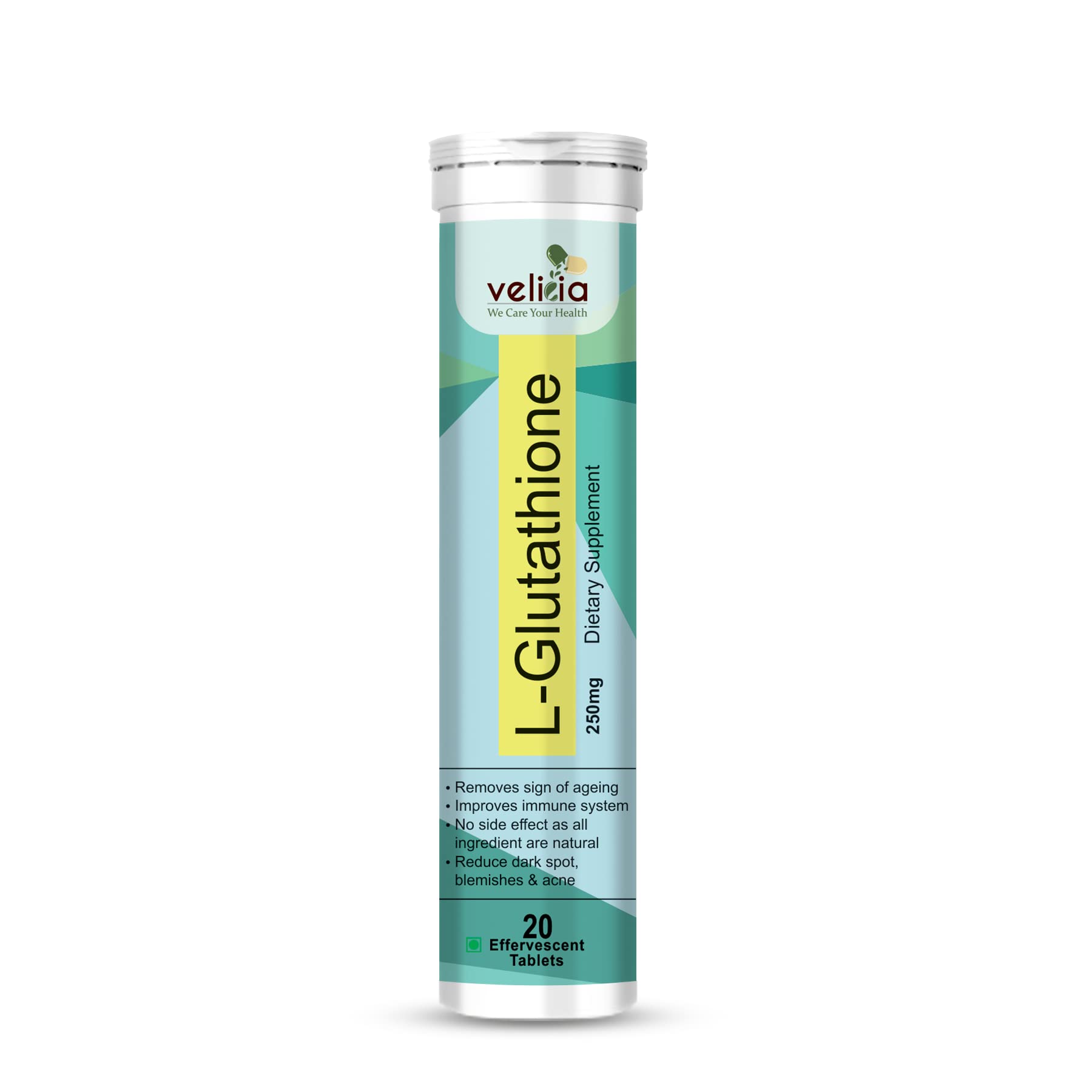 Velicia L-Glutathione 600mg With N-Acetyl-L-Cysteine 400mg & Vitamin C 40mg Helps for Glowing & Radiant Skin | Skin care for Pigmentation, Dark spots & Tan Removal 20 Effervescent Tablets (2) (B0B53F7QQ5) Amazon Price History, Amazon Price Tracker