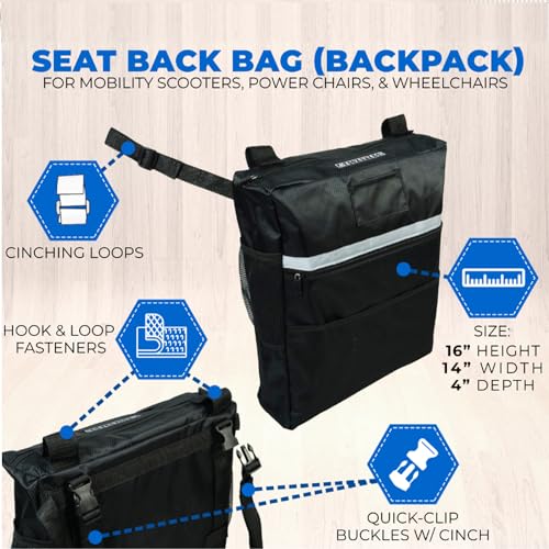 image for AlveyTech Black Seat Backpack Bag - Durable Ripstop Nylon Organizer La