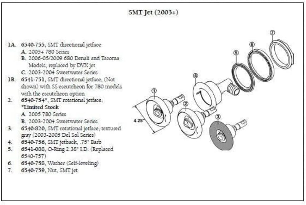 Hot Tub Compatible with Sundance Spas Jet Insert DIY6540-755