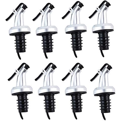 8pcs Oil Stopper Pourer Sealing Leakproof Bottle Pourer Kitchen Olive Oil Bottle Sprayer Spout Liquor Dispenser Wine Pourers Flip Top Stopper Kitchen Tools Cover