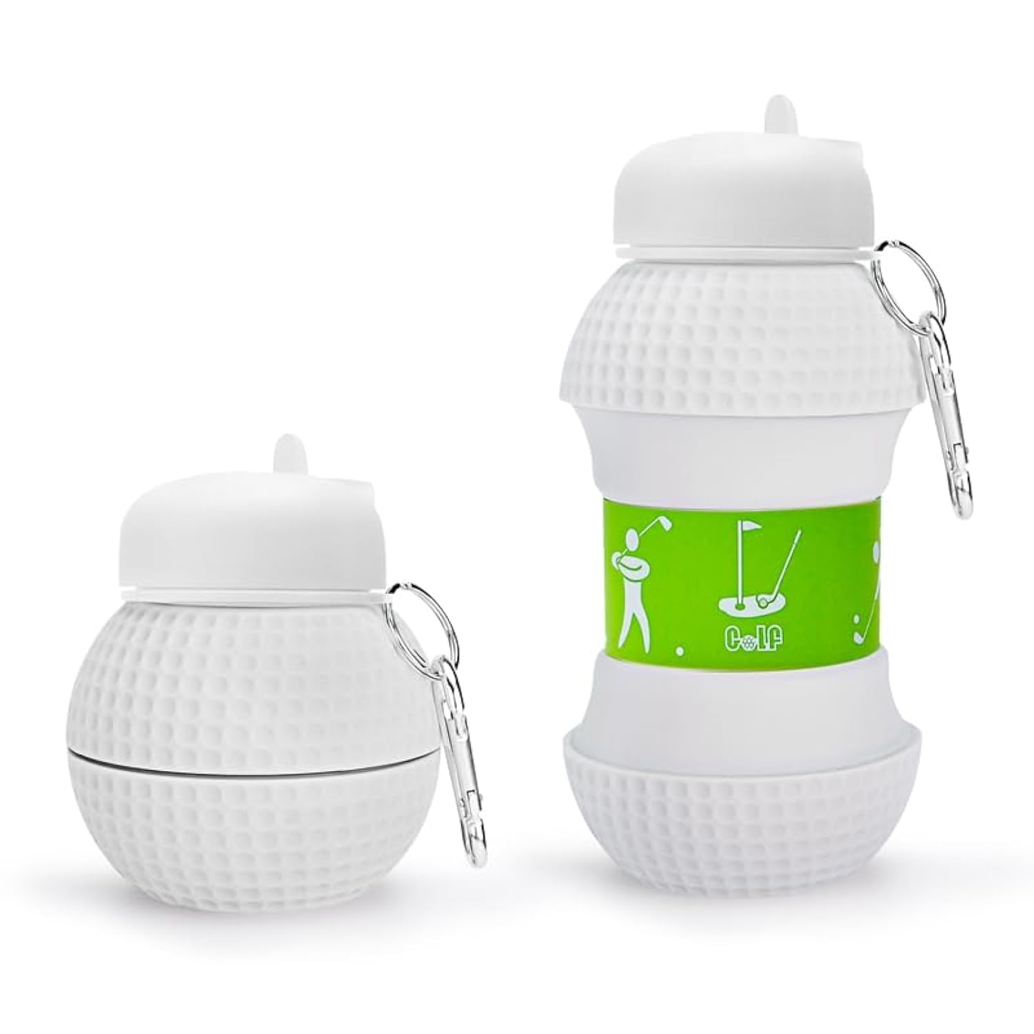Wolobox Sports Silicone Water Bottle โ Collapsible Water Bottle for Children, Girls and Adults, Compact, BPA-Free, Durable, Capacity 550 ml, Outdoor Portable, School Games, Dishwasher Safe (Golf) โ image 1