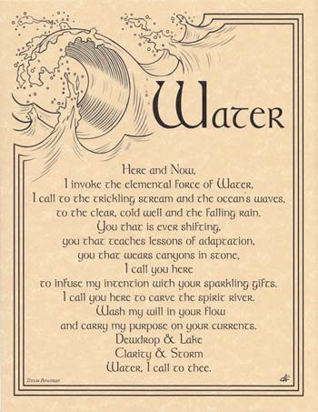 Water Invocation 8 1/2 x 11 Parchment Print
