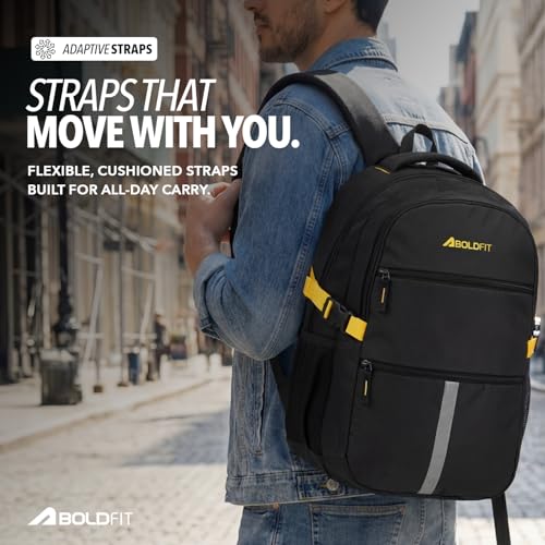 Image of Boldfit Laptop Backpack for Men & Women Premium Stylish Bags Ideal College Bag, Office Backpack & Travel Bag Water-Resistant with Bottle Holder