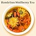 Dandelion Wolfberry Tea Organic, Chicory and Gardenia Tea, Dandelion Wolfberry Tea Kidney, Liver Tea Chinese Wolfberry Tea with Seven Herbal Ingredients (1 Bag)