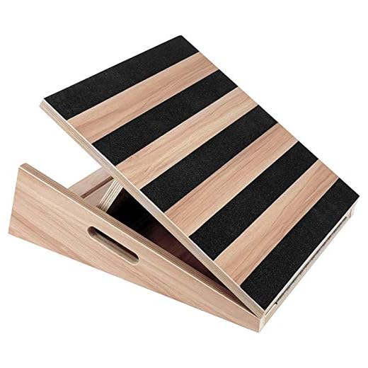 TOUCH-RICH Professional Wooden Slant Board, Adjustable Incline Board and Calf Stretcher, Stretch Board - Extra Side-Handle Design for Portability 5 Positions (partical)
