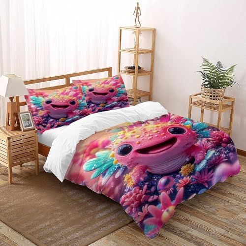 Housse de couette Axolotl Corail en microfibre premium 3 pcs - 2