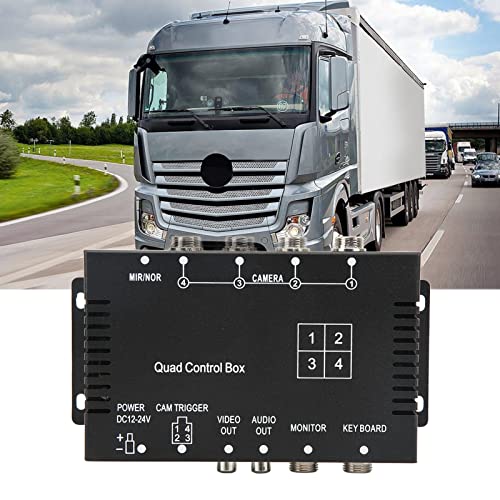 Image of Car Backup Camera Video Splitter 4 Channel Car Parking Camera Video Screen Splitter Switch DC12V 24V for RV Truck Bus Trailer