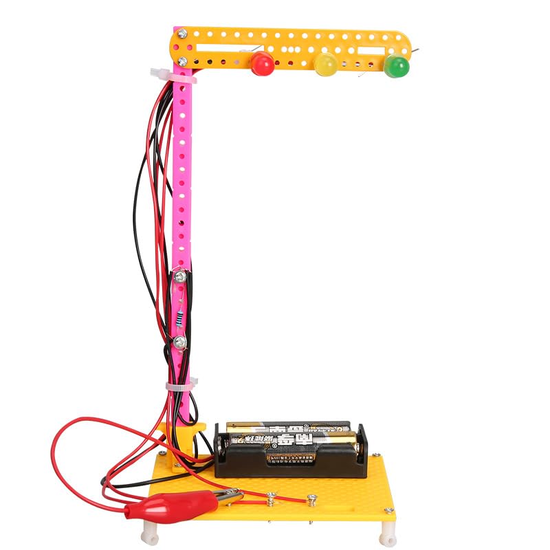 Kits de ciencia de semáforo DIY para niños, experimentos STEM con luces LED, cables y soporte de batería, modelo de proyecto electrónico educativo para aprendizaje en el aula, actividades de