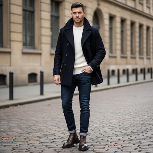Image of Men's Chelsea Boots with YKK Zipper & Breathable OrthoLite Footbed | Fashion Casual Full-Grain Leather Ankle Boots| Durable Slip-Resistant Rubber Sole for Comfort & Support