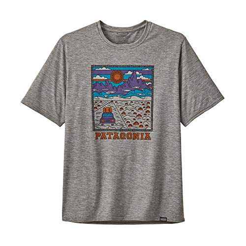 Patagonia M's Cap Cool Daily Graphic Shirt T-Shirt pour Homme L Gri (Summit Road: Feather Grey)