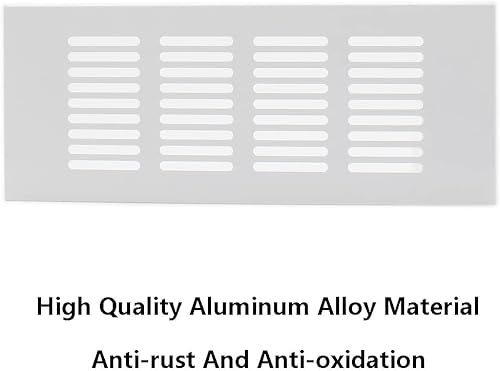 Miniatura 4 de 2 fundas para ventilación de aire, rejilla de ventilación de aleación de aluminio blanca rectangular, cubierta de rejilla de metal para armario,