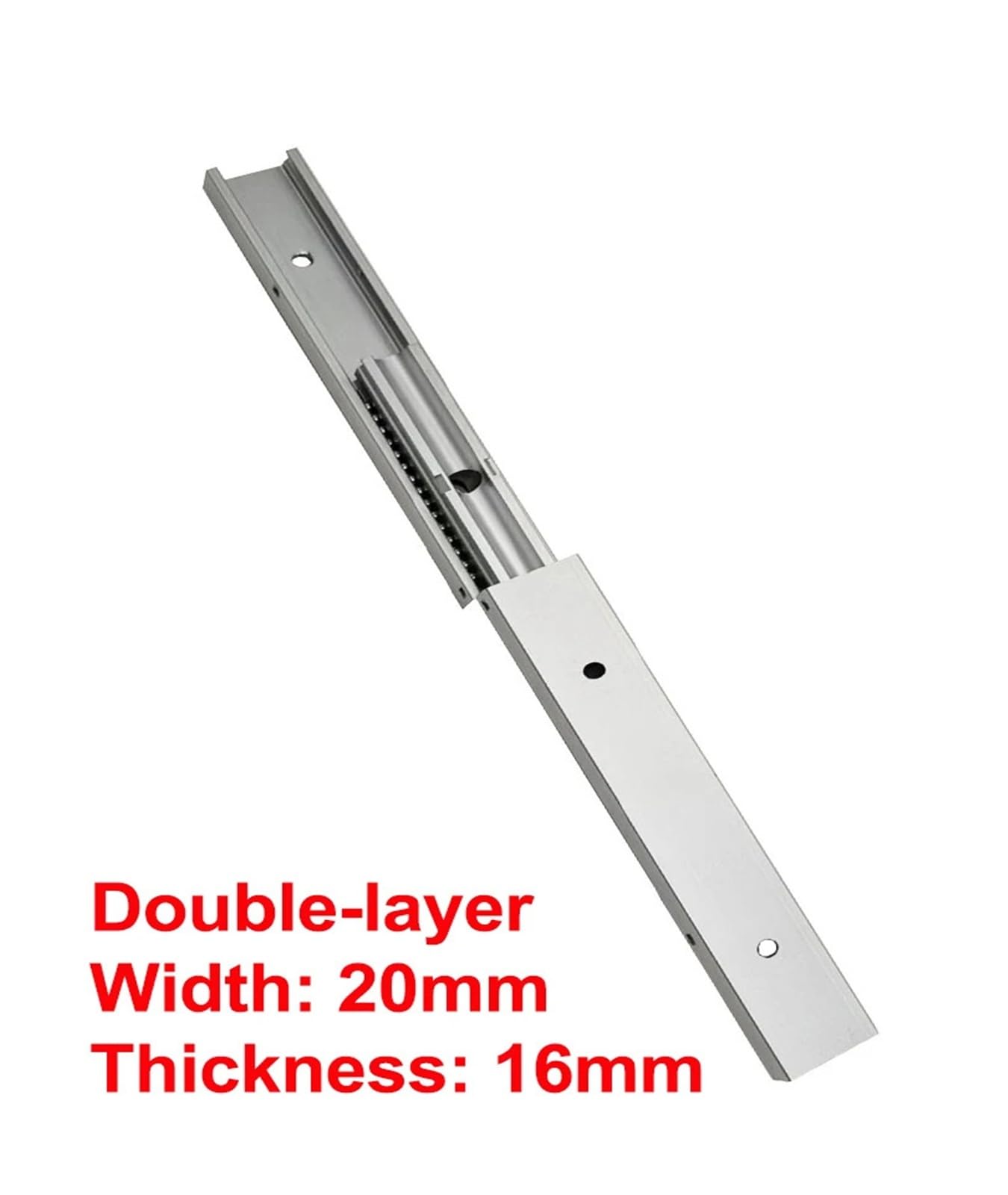 Guida for supporto tastiera con guida di scorrimento lineare in alluminio da 20 mm(500x20x16mm)