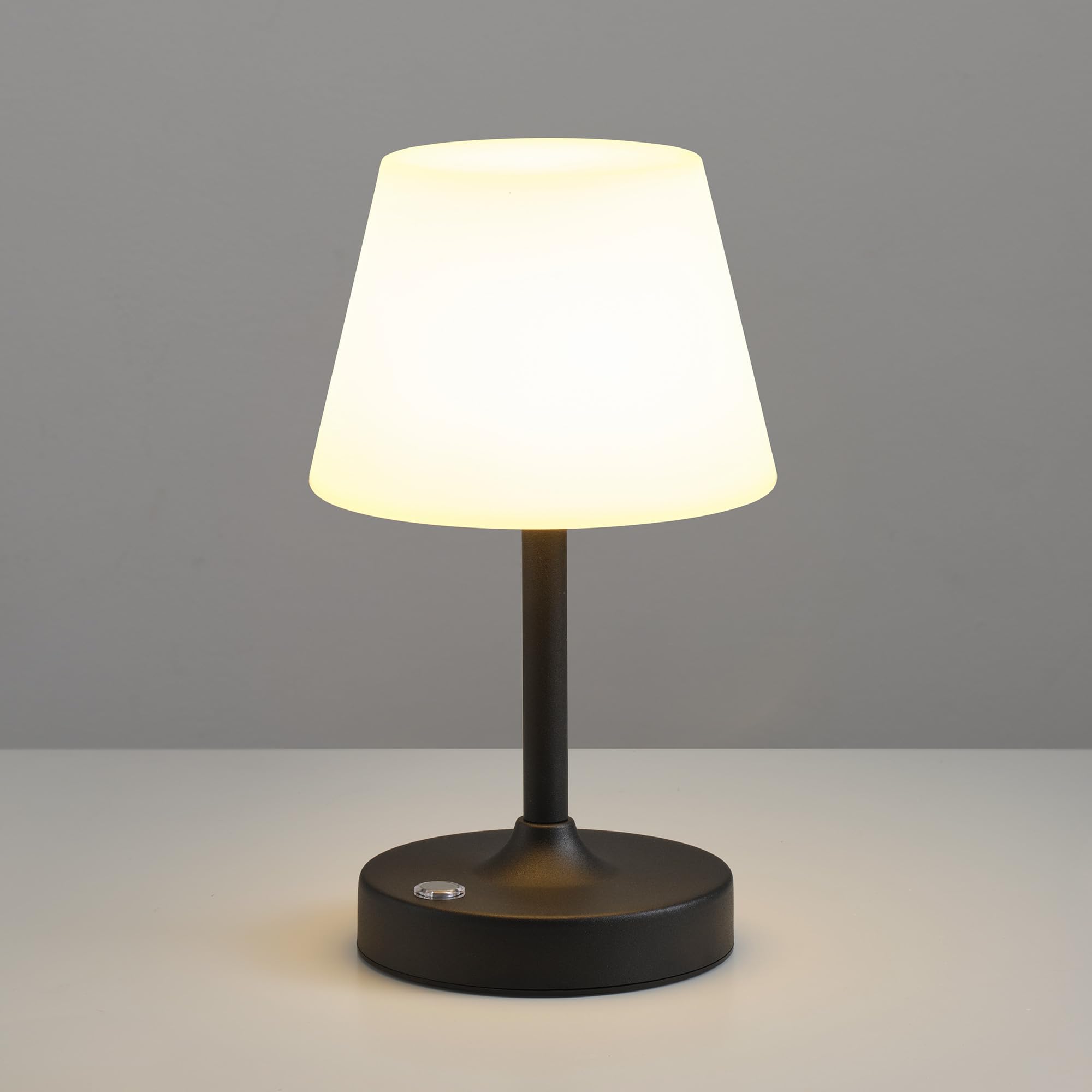 Lampada da tavolo a LED senza fili, impermeabile, con batteria da 4000 mAh, portatile, luce notturna ricaricabile con dimmer touch per terrazza, ristorante e bagno (nero)