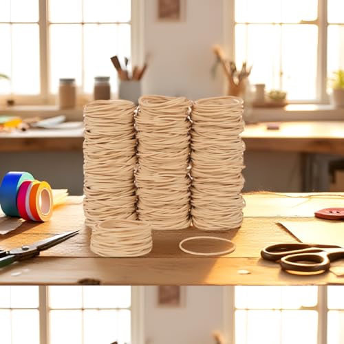 Foshine 400 Pcs Rubber Bands Size 19, Elastic Band Beige #19 For Home office supplies(3-1/2" x 1/16'') image 8