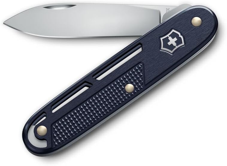 Victorinox Onefold Alox Refined Swiss Army Knife with Carry Clip, Dark Blue