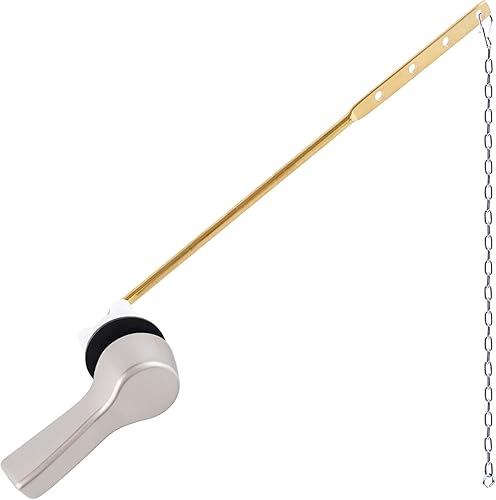 Hygie Rinse Kit universal de repuesto para manija de inodoro, palanca de inodoro de montaje frontal con cadena de acero inoxidable, kit de