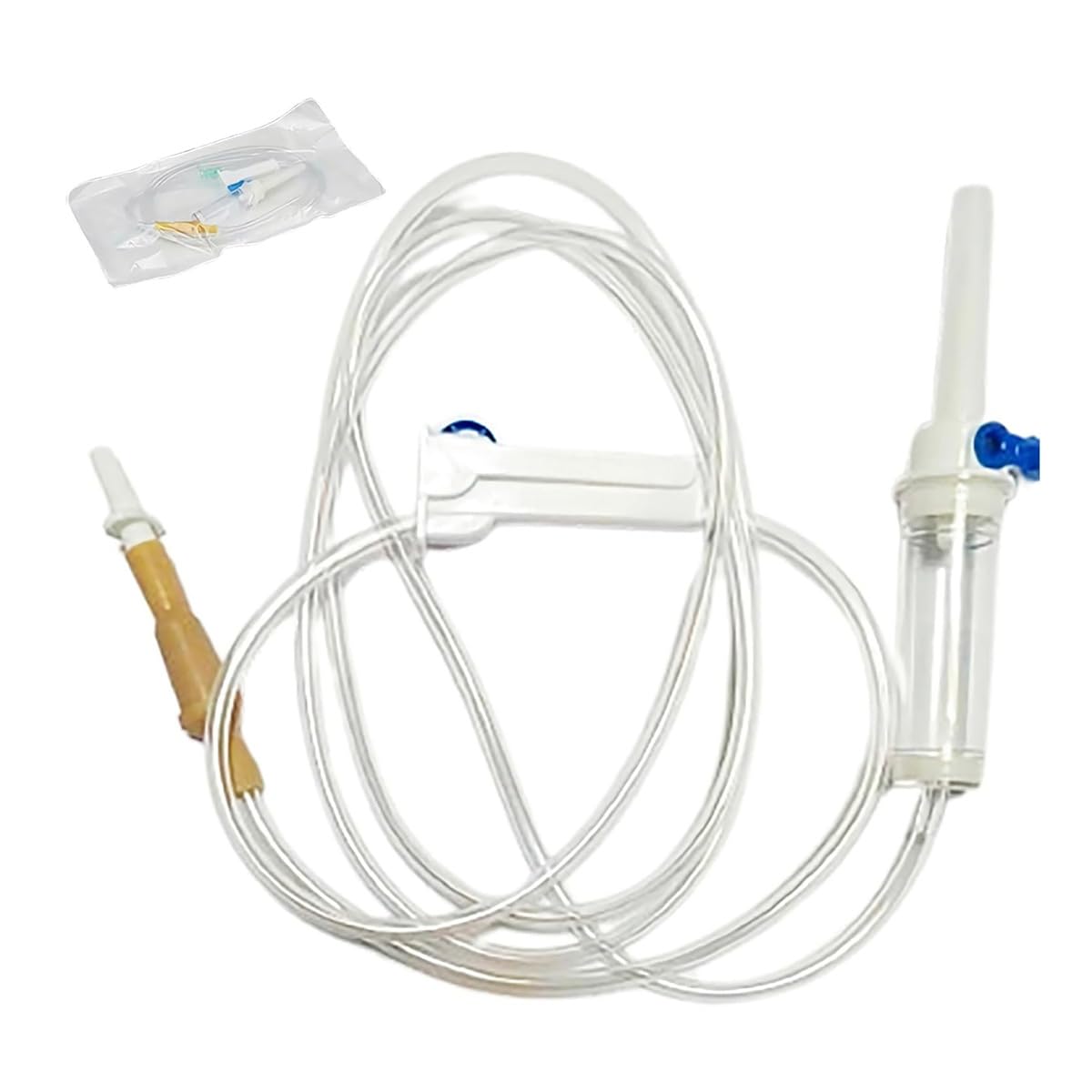 Veterinary Laboratory IV Extension Kit with Luer Connector, Equipped with 65-inch Soft Tubing, Single-Screw Mouth Type (10PCS)