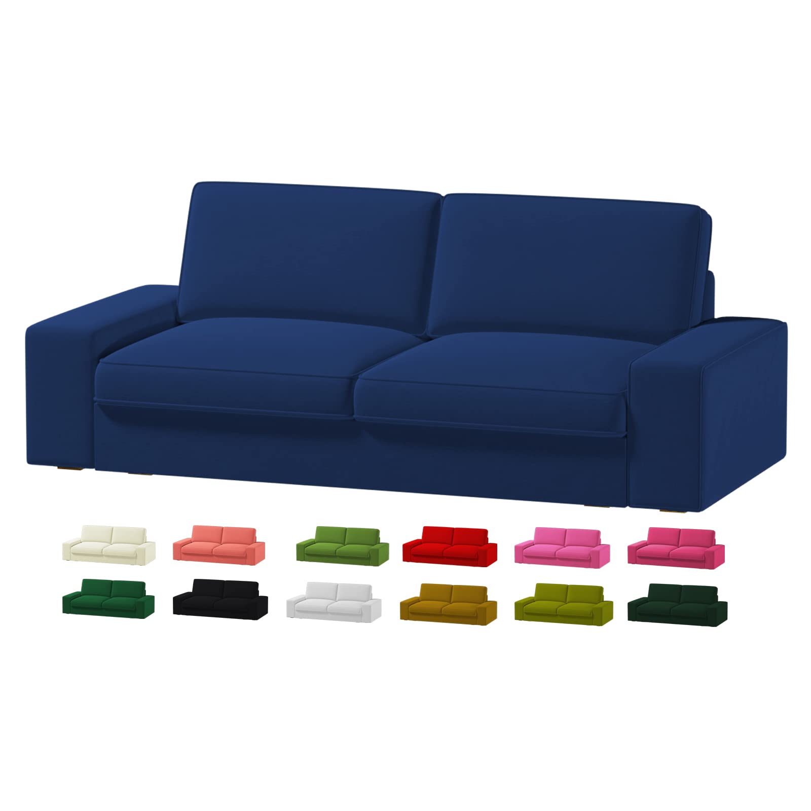 Velvet KIVIK Sofa Replacement Cover Fits IKEA KIVIK 3 Seat Sofa (228cm/89 3/4 inches), Only Cover (Don't Fit KIVIK 2 Seat Sofa) (Brilliant Orchid)