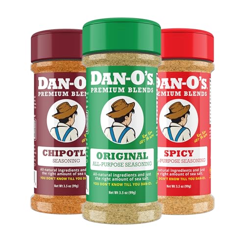 Dan-O's Seasoning Small 3 Bottle Combo | Original, Chipotle, & Spicy | 3 Pack (3.5 oz)