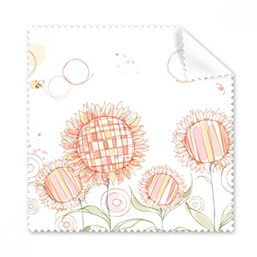 Chiffon lunettes essuie-écran tournesol fleur plante fait main lot de 5