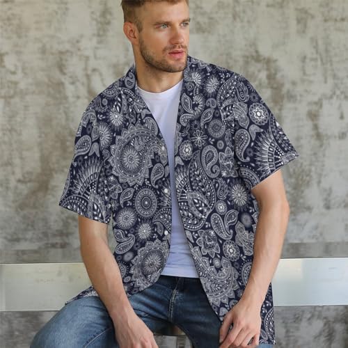 Men's Hawaiian Shirt Button Down Beach Shirts Tropical Holiday Shirts4