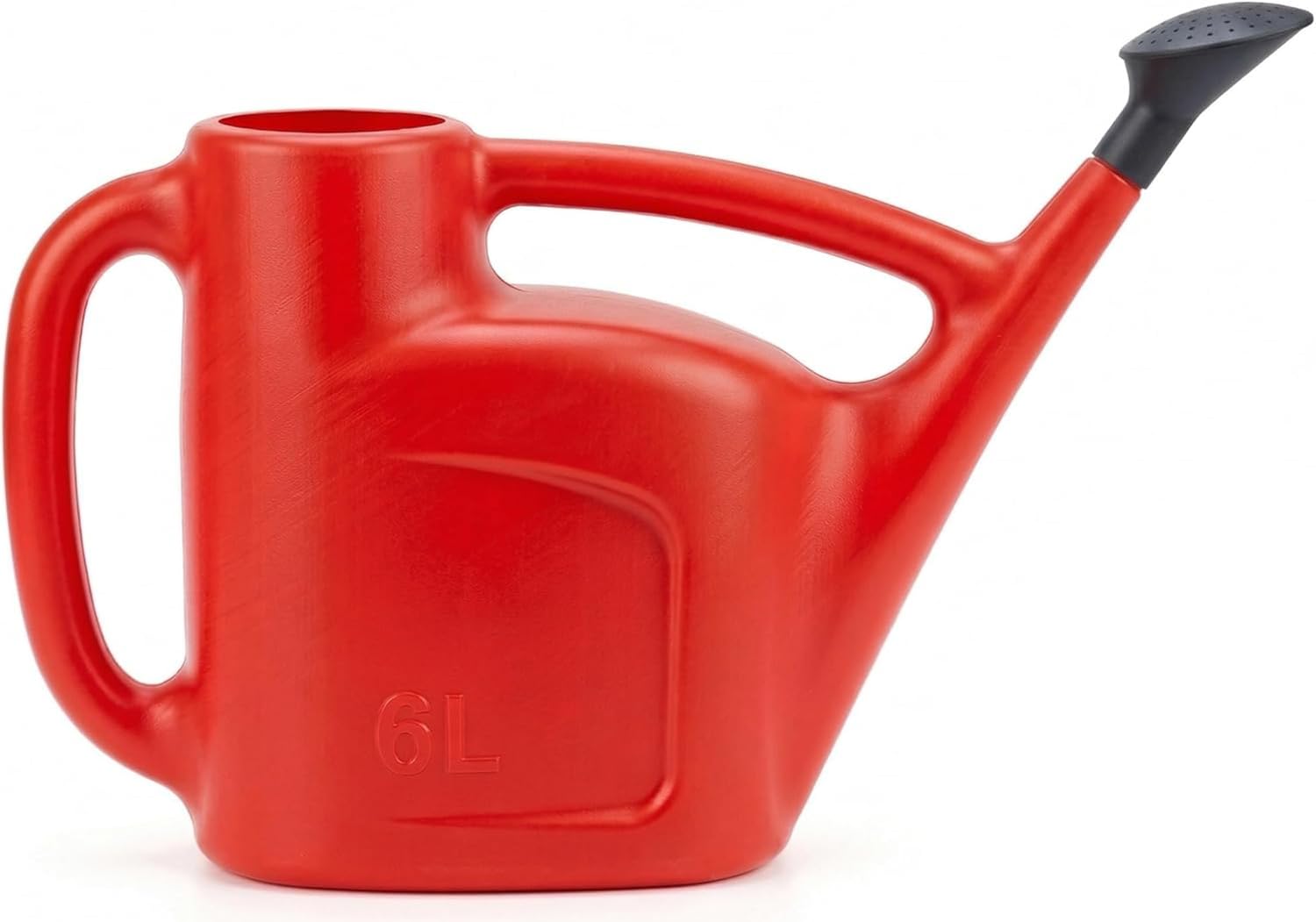 ANGIX 6 Litre Watering Can With Long Spout & Detachable Rose Head Lightweight Durable Indoor & Outdoor Water Can For Plants Flowers Houseplants Garden (Red)