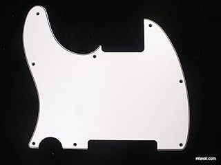(C20)Custom 3 Ply Left Handed Guitar Pickguard For Tele Esquire, WHITE