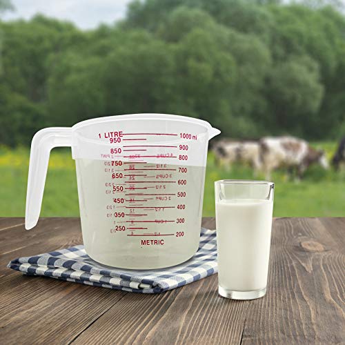 3 pièces Verre Mesureur Plastique Verre Doseur Transparente avec Poignée en Silicone Verre Doseur Gradué Empilables Pot Gradué Plastique pour Mesurer Liquides Huile et Poudres avec Mesures - Image 7