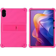 For Redmi Pad 2 Tablet Case 11 Inch, Soft Silicone Cover, Shock Resistant, Redmi Pad 2 Case Cover, Adjustable Bracket, Easy to Wear, Protective Case for Kids, Full Protection Rose Red |