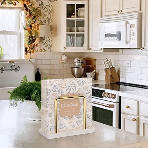 Livabber Napkin Holder, Metal Napkin Holder Modern Freestanding Tissue Paper Dispenser For Table Kitchen Countertop (Marble Base, Gold) #TOP4