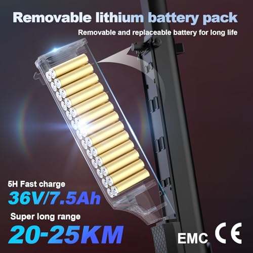 HX X6 Patinete Eléctrico Niños Mayores 12+ con Batería Extraíble,350W Scooter Electrico 3 Triple Plegable,30km Autonomía,MAX 25km/h,Frenado Dual,Display,IP54 y 3 Modos De Elocidad-Ruedas 5" - imagen 6