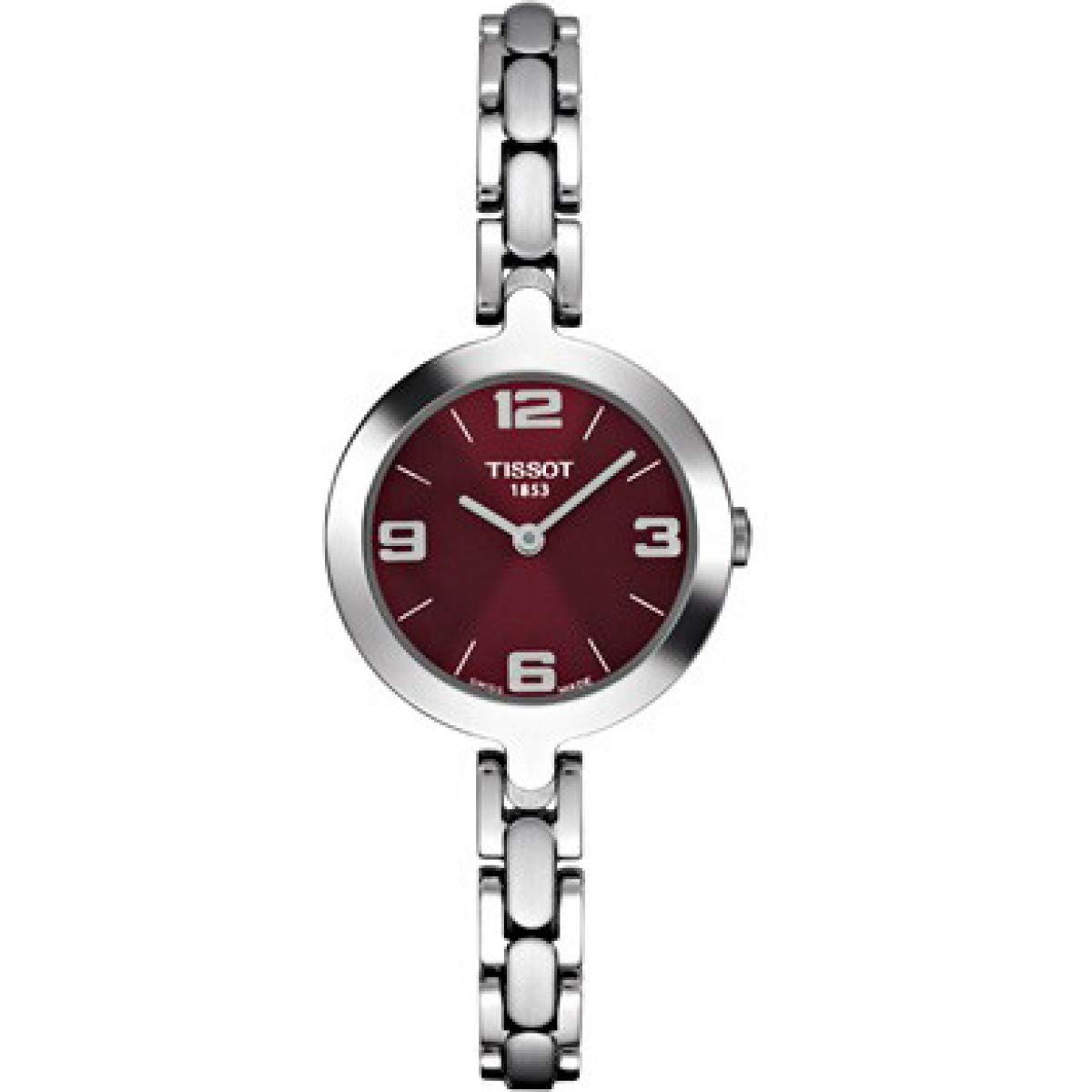 TissotT-Classic Flamingo Steel Bracelet Red Dial Woman's watch #T003.209.11.377.00, Red
