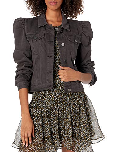 [BLANKNYC] Women's Cropped Trucker Jacket w/ Puff Sleeves | Sticks and Stones, XS