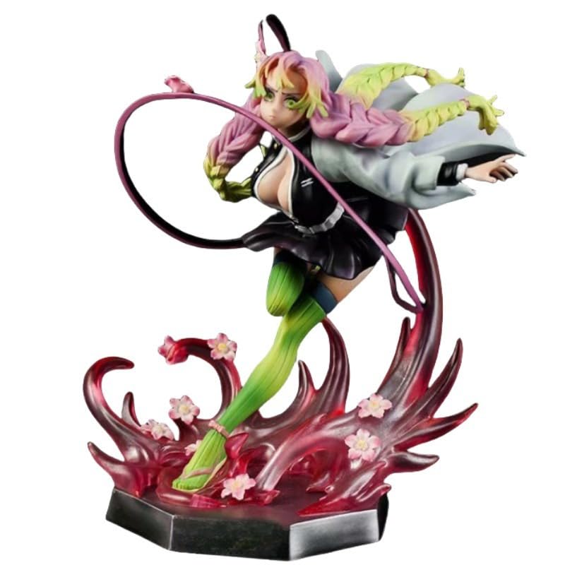 REOZIGN Kanroji Mitsuri Figure, Combatiente Kanroji Mitsuri Figuras de anime 22 cm / 8,7 pulgadas PVC estatuas coleccionables para los fanáticos del anime Regalos