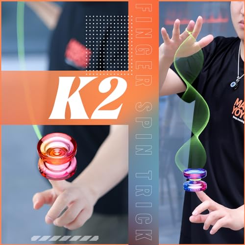 Image of MAGICYOYO Crystal Yoyo K2 Pack of 3, Responsive Yoyo for Kids &Beginner | Pro Dual Purpose Yoyos Replacement Unresponsive Bearing for Adults /Advanced+18 Strings+Remover Tool (Crystal Gradient)