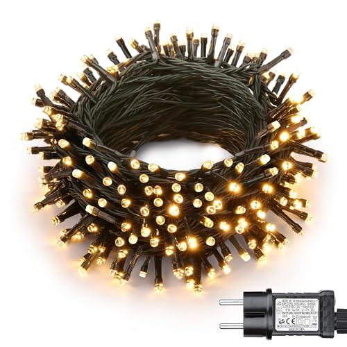 Joomer Lichterkette Außen 100 LED, 10M Weihnachtsbaum Lichterkette Strombetrieben mit Timer, 8 Modi Wasserdicht Weihnachtsbeleuchtung Innen Grünes Kabel für Outdoor Party Garten Hochzeit, Warmweiß Joomer Lichterkette Außen 100 LED, 10M Weihnachtsbaum Lichterkette Strombetrieben mit Timer, 8 Modi Wasserdicht Weihnachtsbeleuchtung Innen Grünes Kabel für Outdoor Party Garten Hochzeit, Warmweiß