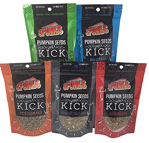 Spunks Keto Pumpkin Seeds Healthy Snacks - Variety Pack of 5 Flavors