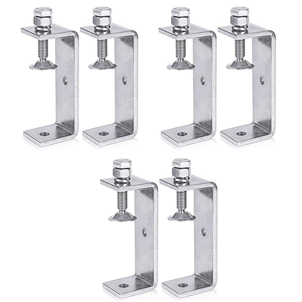 Jnchdghwa Silver Metal Clamp Heavy Duty Clamp C Clamp Woodworking Clamp With Wide Jaw Openings (100Mm), 6Pcs