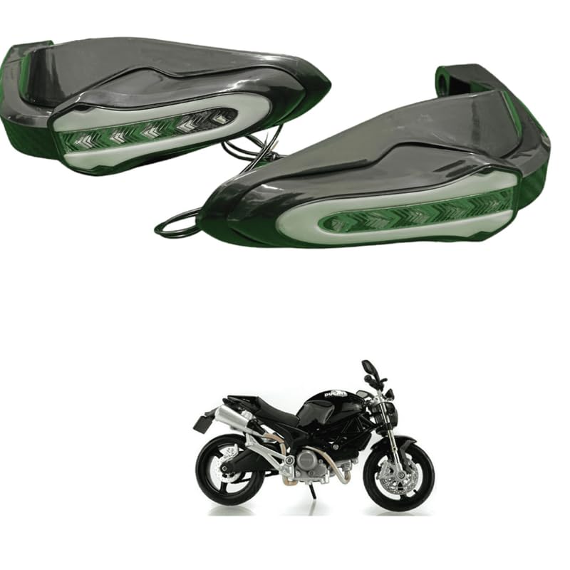 LOVMOTO Universal Motorcycle Handguards with Led Light for 7/8 22mm Motorcycle Handguards with Yellow running and Blue COB LED Indicator Turn Signal Protector Mon-ster 826