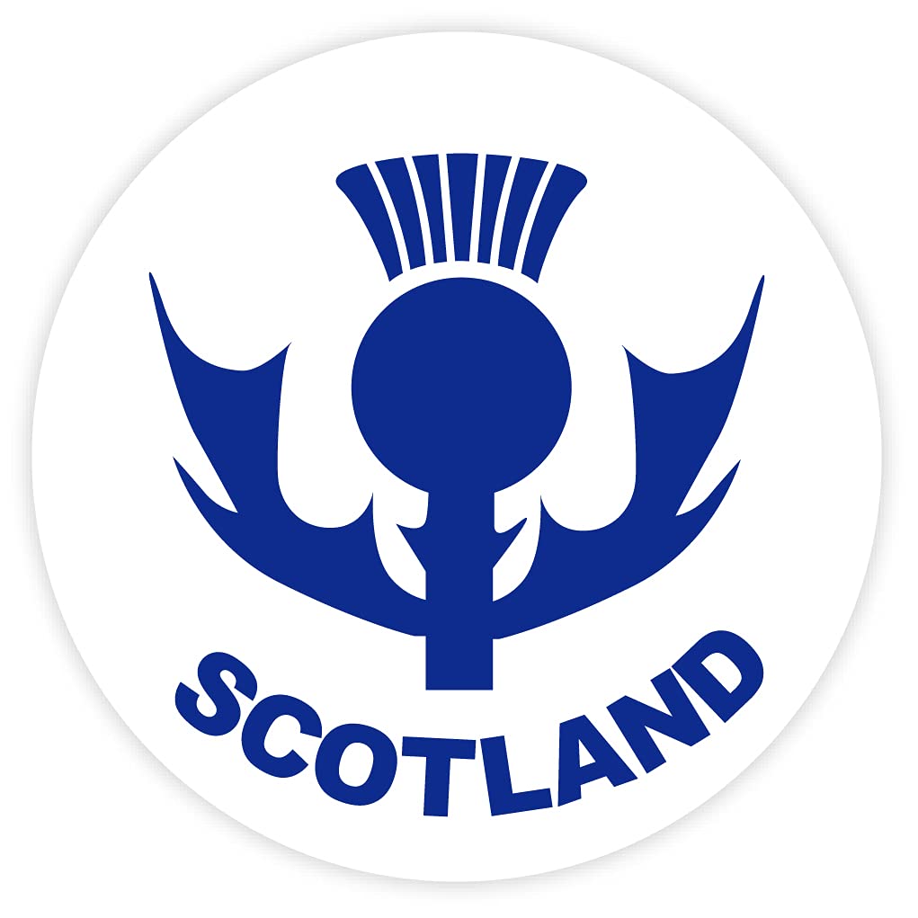 Scotland Scottish Decal Car Sticker Saltire Thistle (Scotland Thistle Round)