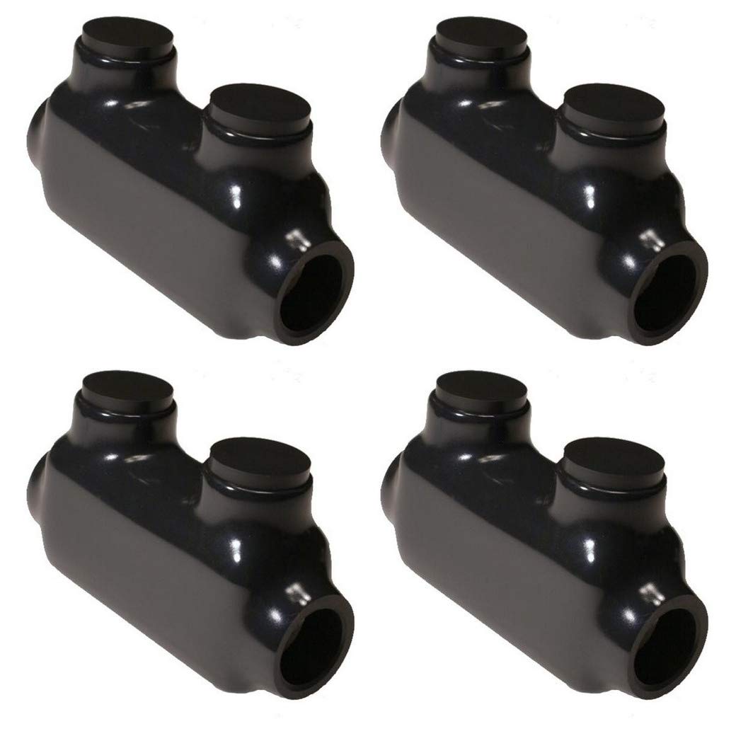 Product Deal (4 Pack) Morris Item 97020 Black Insulated in-Line Splice Connector – 2/0-6 Wire Range, 3/16 Allen Hex – 3.55”L x 0.96”W x 2.05”H –Pre-Filled, Easy Entry, Rubber Vinyl Coating, 2 Set Screws
