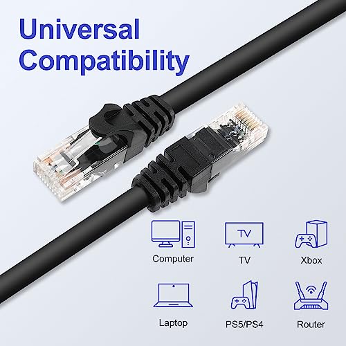 Cable Ethernet Cat6 250 ft Negro miniatura 5